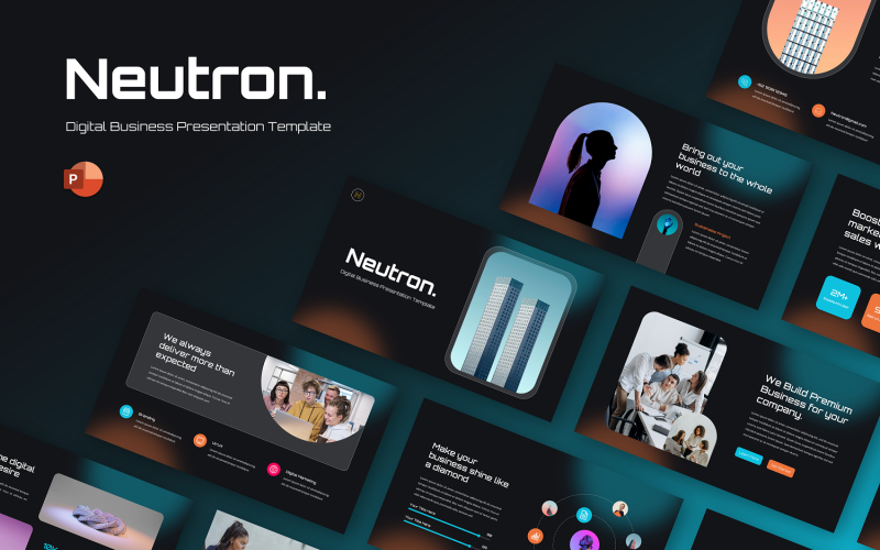 Neutron - Powerpoint-sjabloon voor digitale zaken