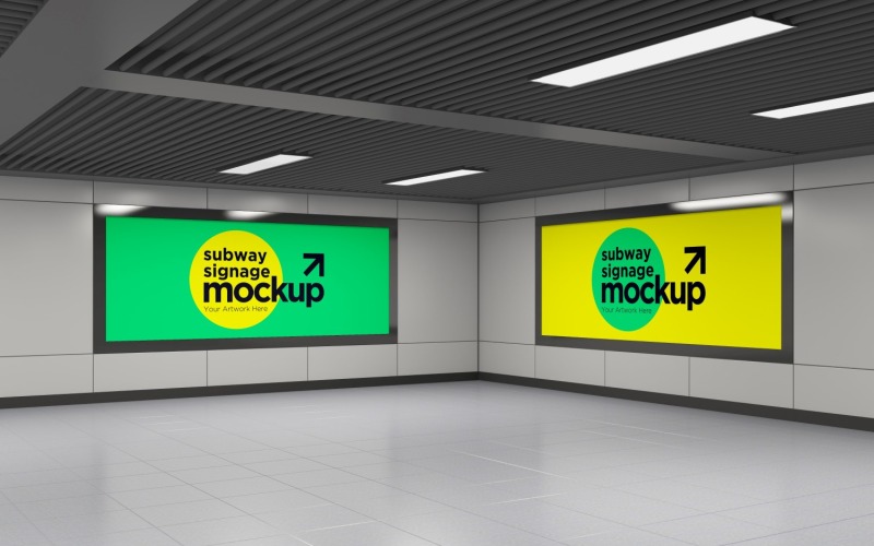 Subway Two Signage Horizontal Mockup 09 - TemplateMonster