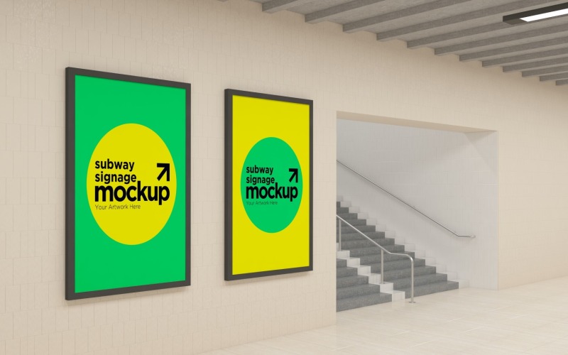 Subway Two Signage Mockup 06