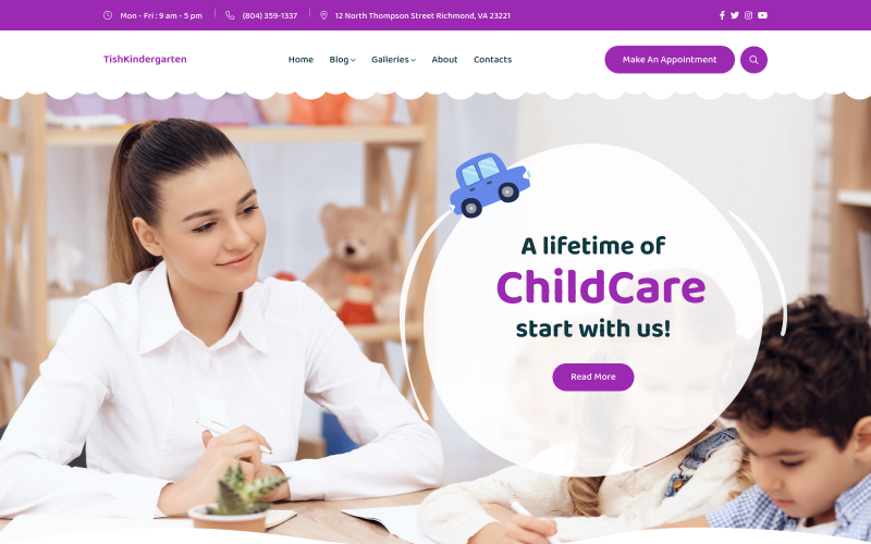 TishKindergarten – тема WordPress для дитячих садків і дошкільнят