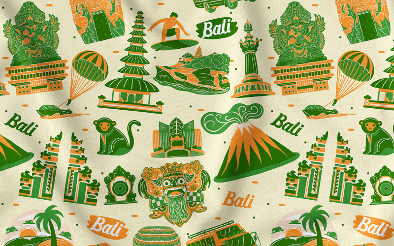 Bezszwowy wzór Bali #03