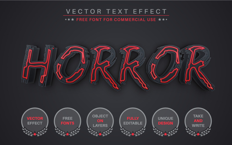 Bloody Horror – upravitelný textový efekt, styl písma