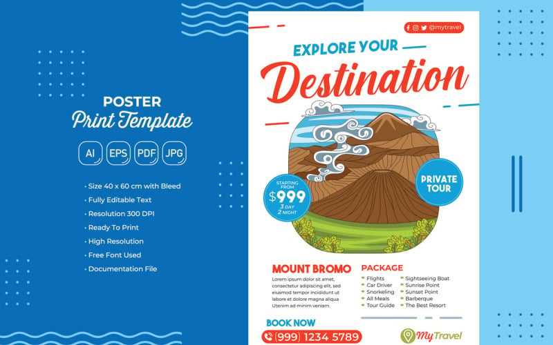 Urlaubsreiseplakat #06 Druckvorlage