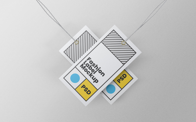 Label Tag Mockup PSD-Designvorlage Vol. 07