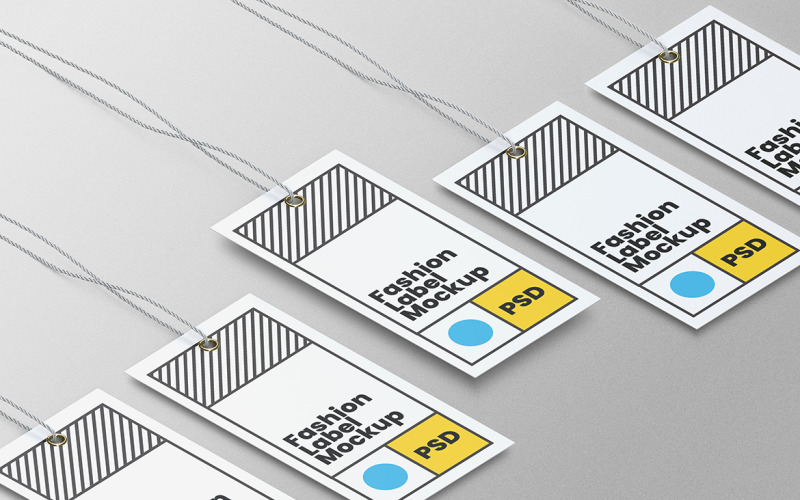Label Tag Mockup PSD-Designvorlage Vol 19