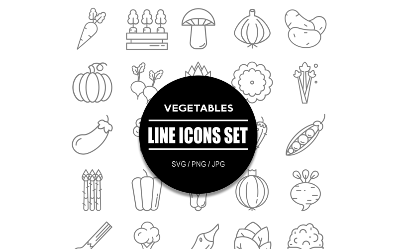 Paquete de conjunto de iconos de verduras