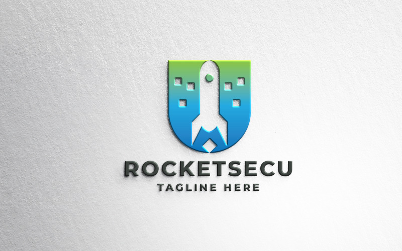 Plantilla profesional de logotipo seguro de cohete