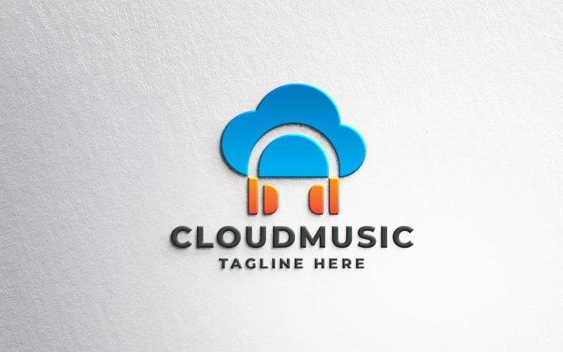 Шаблон логотипу Cloud Music Pro