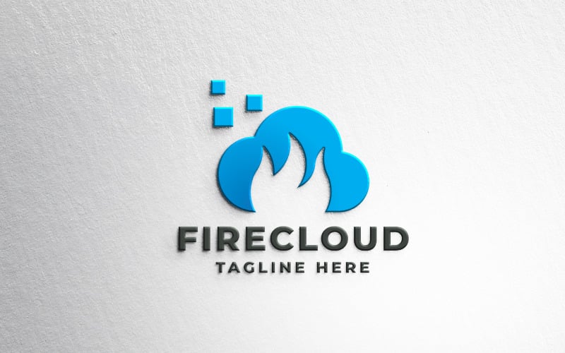 Шаблон логотипу Fire Cloud Pro