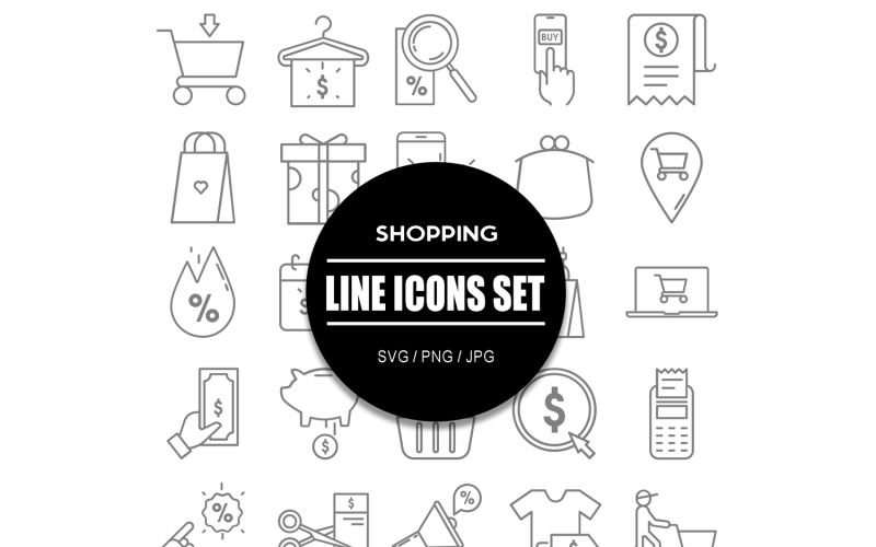 Winkelen Icon Set Winkel Icon Bundel