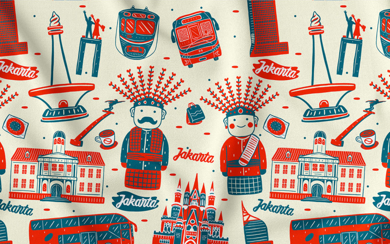 Jakarta Seamless Pattern #03