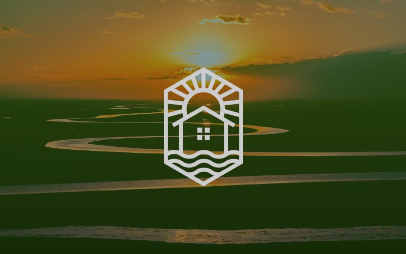 Logo della natura del paesaggio dell'alba