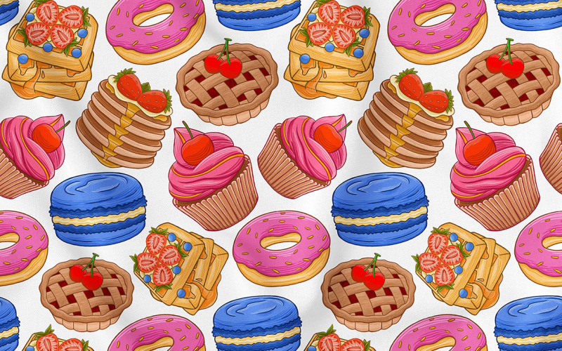 Modèle sans couture de dessert sucré