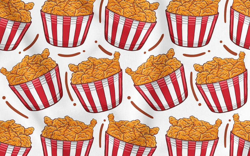 Modello senza cuciture di pollo fritto (fast food)