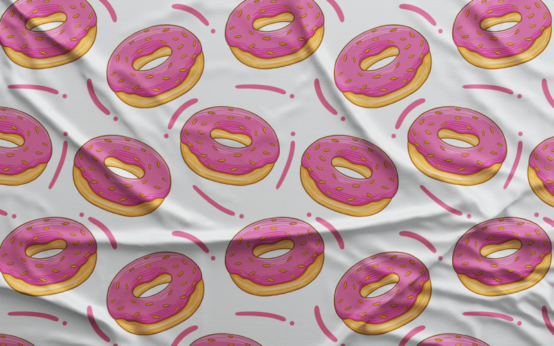 Roze donut naadloos patroon