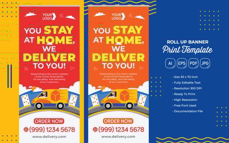 Служба доставки Roll Banner # 03 Шаблон печати