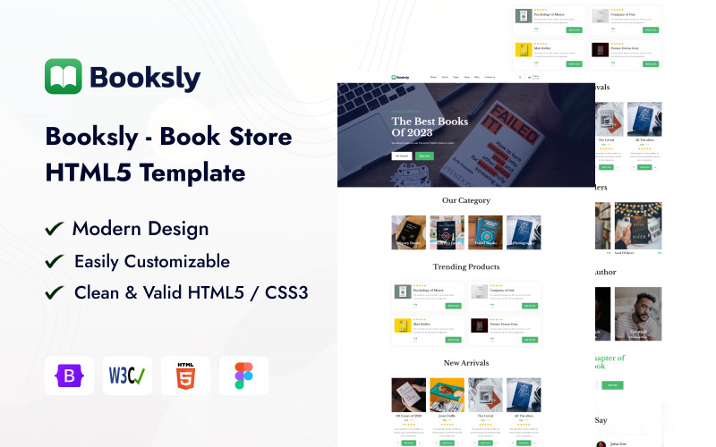 Booksly - Bokhandel HTML5-mall