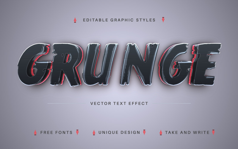 Dark Grunge - Effetto di testo modificabile, stile del carattere