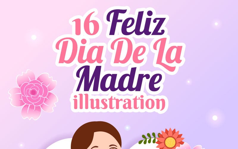 16 Feliz Dia De La Madre Illustrazione