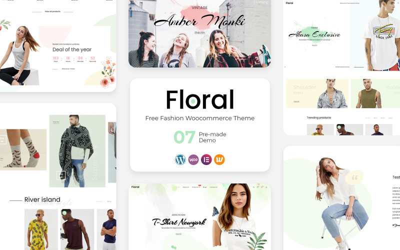 Floral - Tema WordPress de comércio eletrônico de moda e roupas