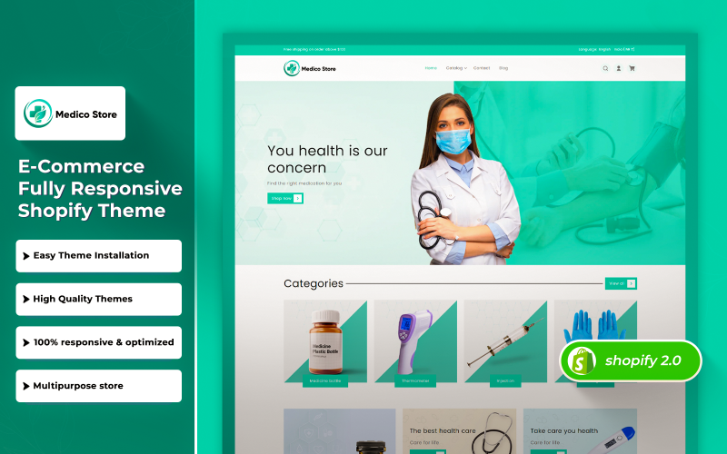 Medico – Obchod se zdravím a medicínou Responzivní téma Shopify