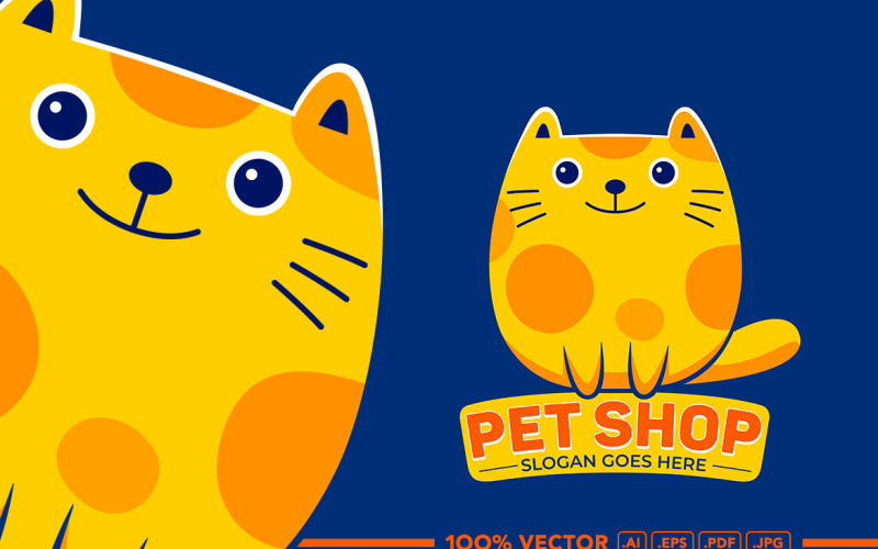 Vetor do logotipo da mascote da loja de animais