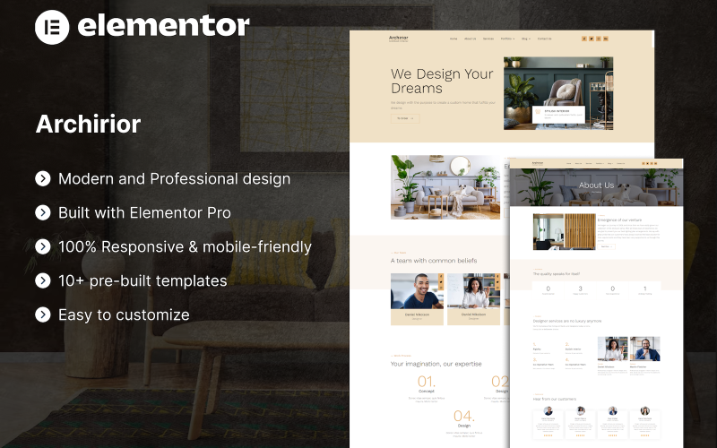 Archirior - Elementor Template-Kit für Architekten und Innenarchitektur