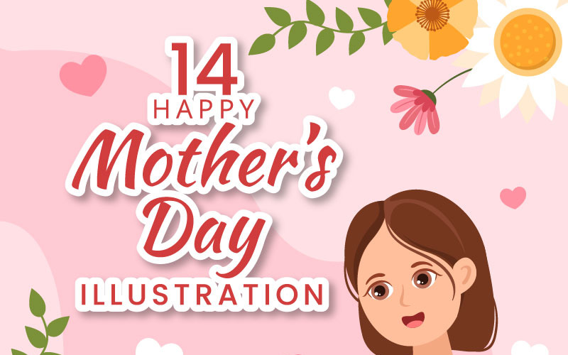 14 feliz día de la madre ilustración
