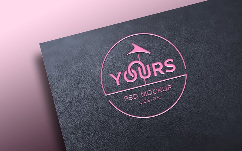 Kabartma efektli pembe renkli logo vitrin maketi