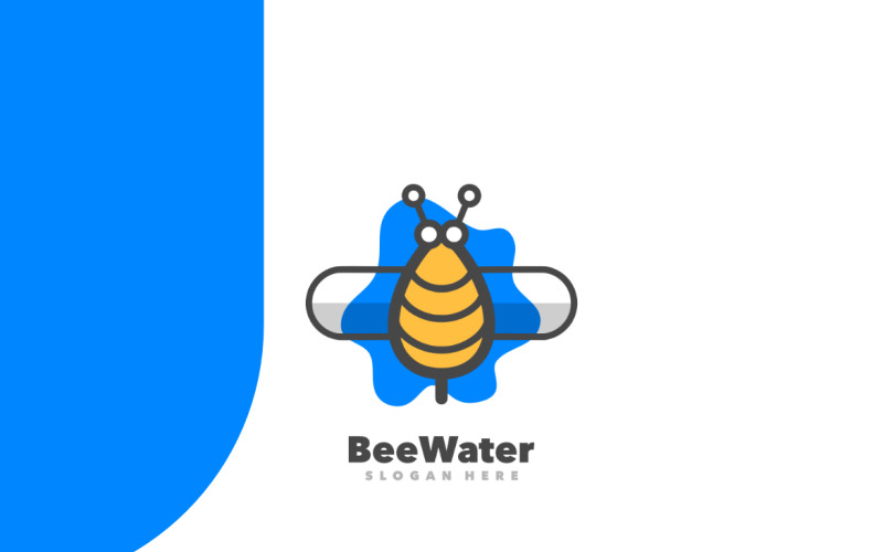 Modelo de logotipo simples de água de abelha
