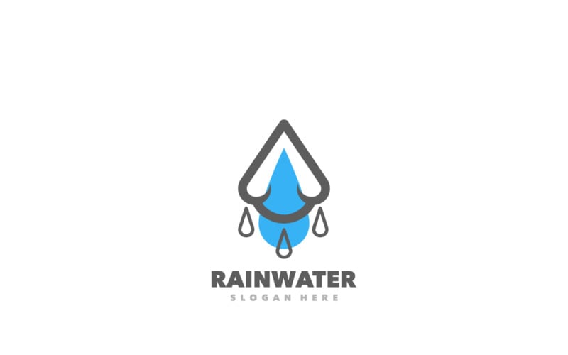 Modelo de Logotipo Simples de Água de Chuva