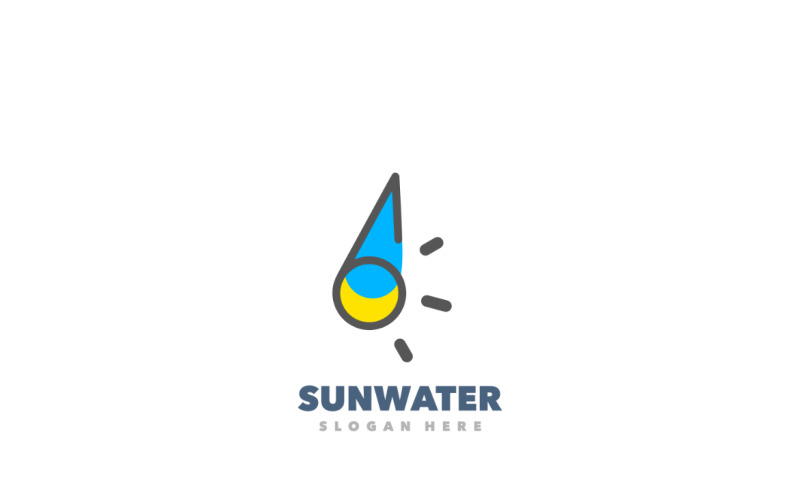 Modelo de logotipo simples de água do sol