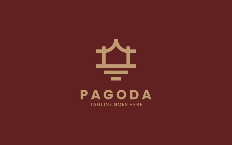 Pagoda Line Art Logotypstil