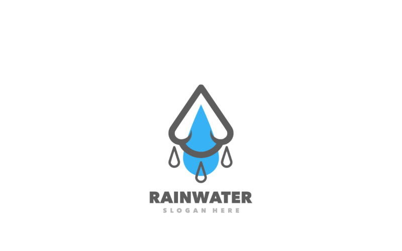 Rain Water Simple Logo Template