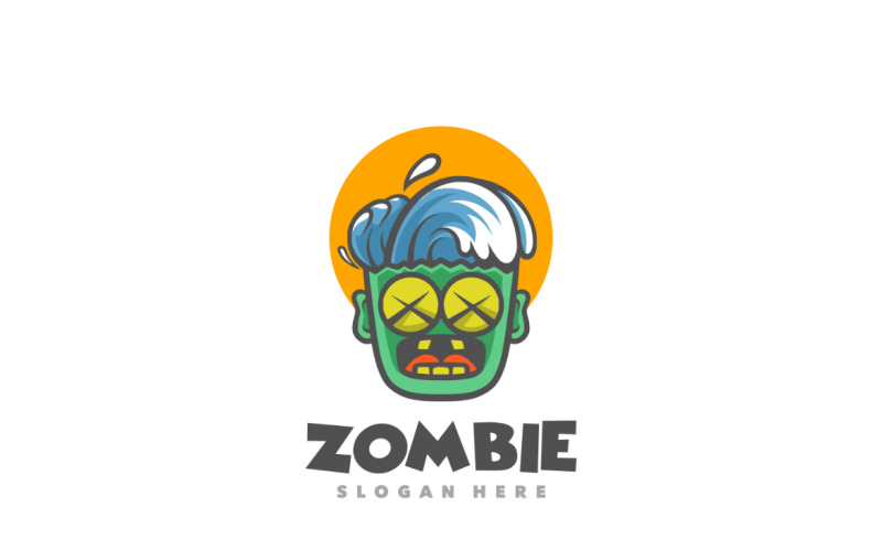 Szablon logo kreskówka fala zombie