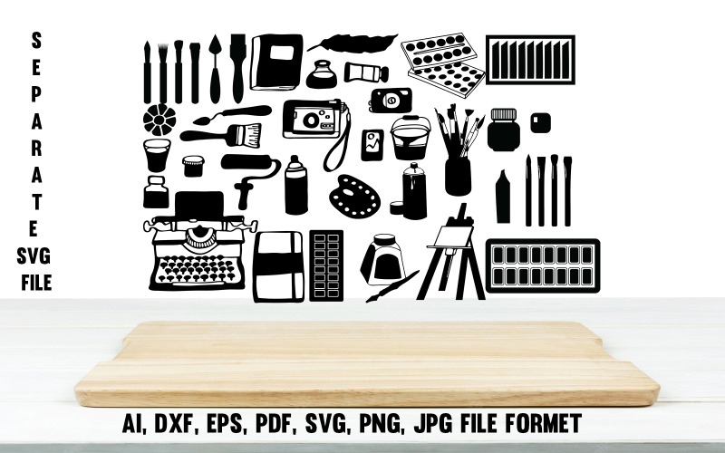 艺术配件 SVG，专辑 SVG，艺术 PNG，艺术家 PDF