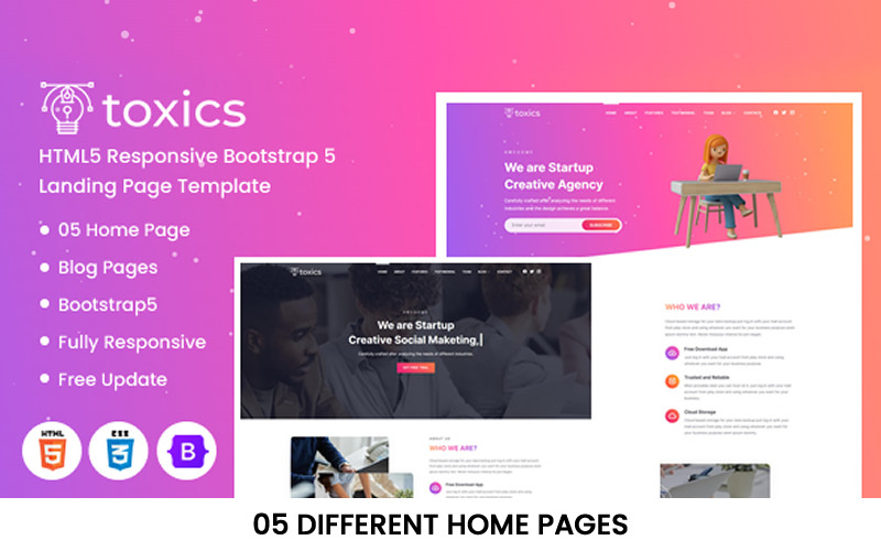 Zehirler | HTML5 Bootstrap 5 Açılış Sayfası Şablonu
