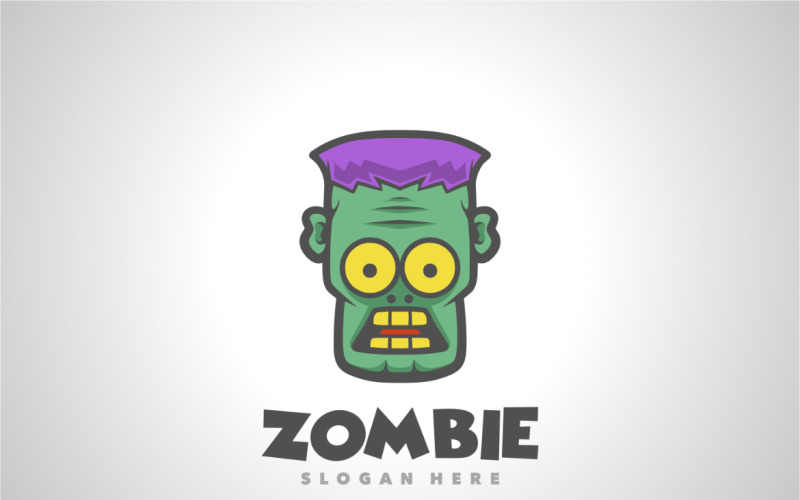 Zombie Frankenstein maskot kreslené logo