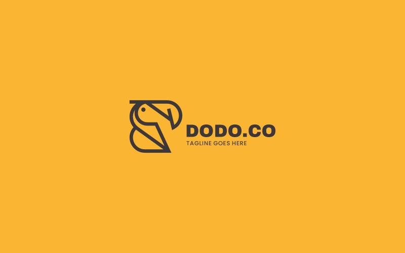 Шаблон логотипа Dodo Line Art