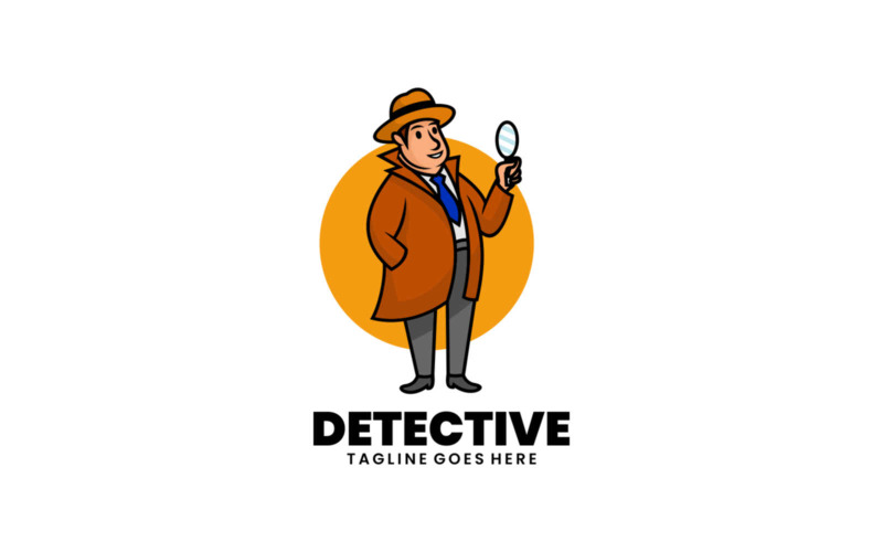 Style de logo de dessin animé mascotte détective