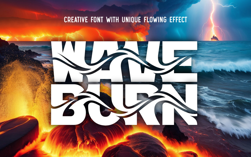 Wave Burn - 创意字体