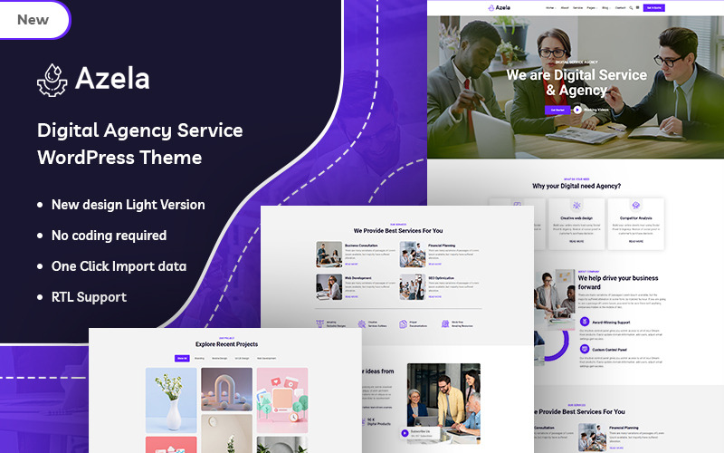 Azela - Thème WordPress pour le service d'agence numérique