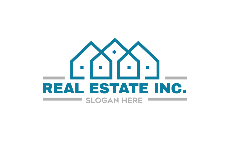Logo immobilier, Logo de location ou de maison, Logo de repos ou d'hôtel