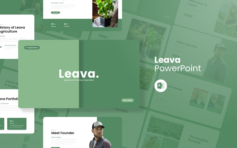 Folha - modelo de PowerPoint de agricultura