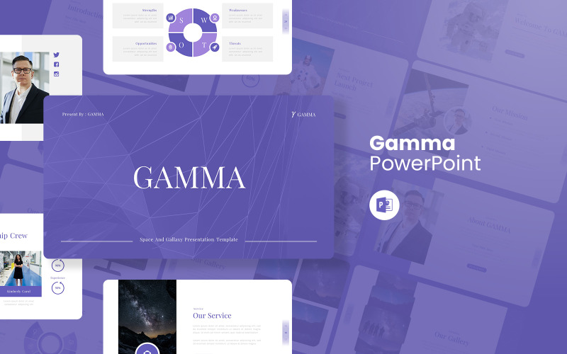 Gamma – Przestrzeń Szablon PowerPoint