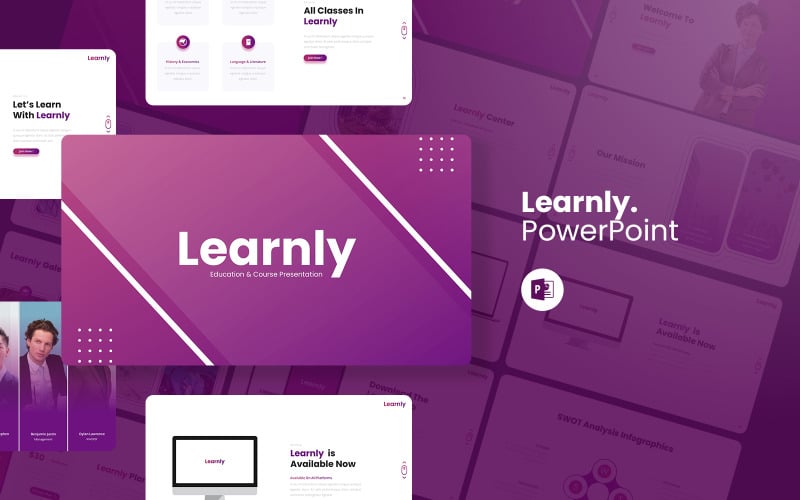 Learnly - Освіта та курс Шаблон PowerPoint