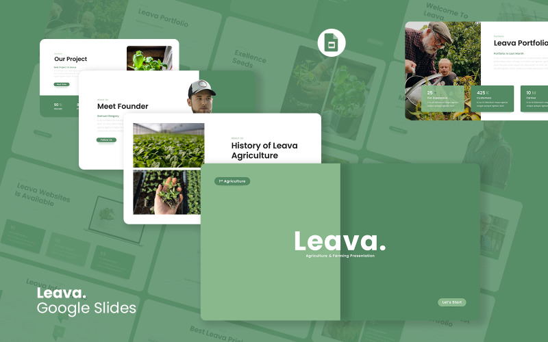 Leava - Modèle de diapositives Google pour l'agriculture