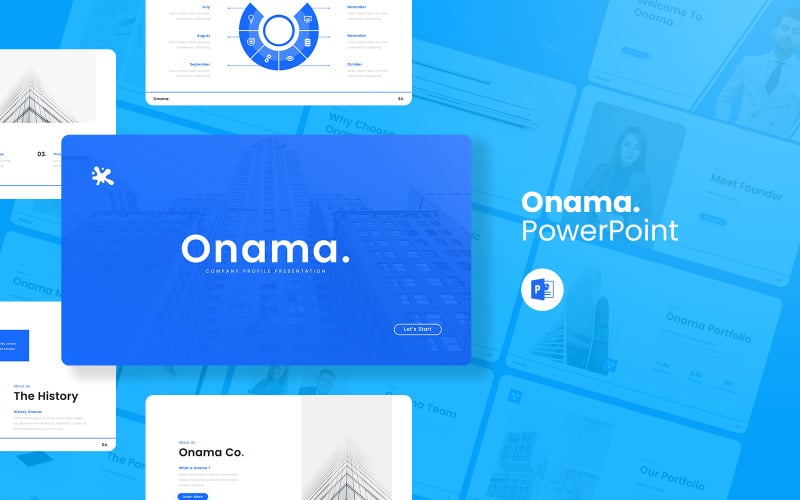 Onama - Perfil de empresa Plantilla de PowerPoint