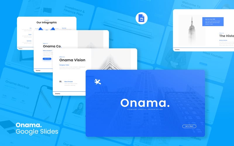 Onama — szablon prezentacji Google profilu firmy