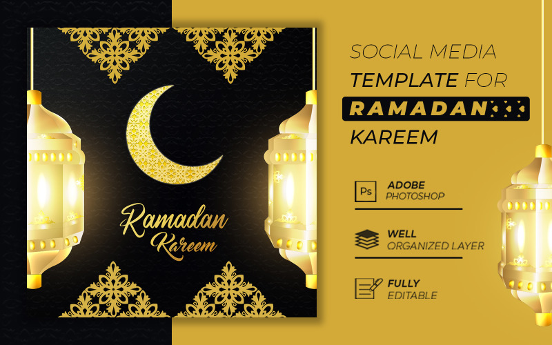 Ramadan Kareem Mídia Social Tradicional Postagem Islâmica